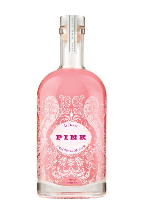 Lidestri Pink Limoncello Alcoholic Bottles, Alcohol Packaging, Cool Packaging, Alcohol Bottles, Pink Lemon, Pink Drinks, Triple Sec, Beverage Packaging, Bottle Packaging