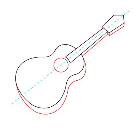 pic for the cake Acoustic Guitar Drawing, 3d Guitar, Acoustic Guitar Tattoo, Draw Music, Electronic Guitar, Acoustic Guitar Case, Guitar Drawing, Guitar Tattoo, 3d Printing Education