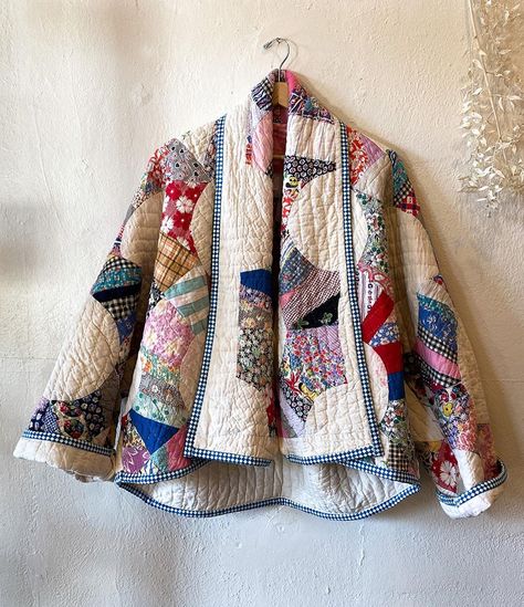 BellJar on Instagram: “Vintage quilt handmade jackets from Lady Lancaster are instore and online!” Vintage Quilt Jacket, Sashiko Machine, Quilted Coat Pattern, Quilt Jackets, Sashiko Jacket, Lady Lancaster, Quilt Coats, Vintage Prairie Dress, Quilted Coats