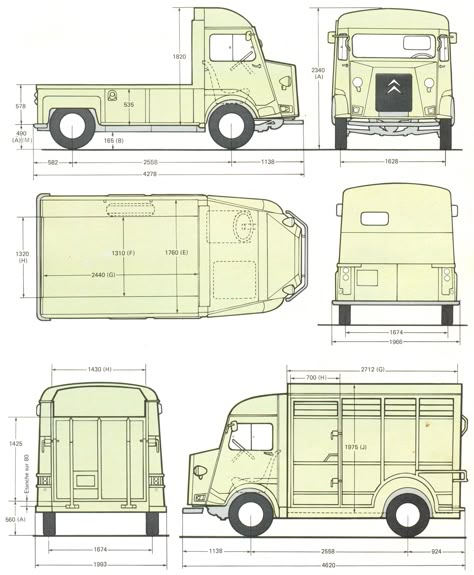 Citroën H Van blueprint Blueprint For 3d Modeling, Citroen Type H, Citroen H Van, Mobile Catering, Citroen Car, Food Truck Design, Volkswagen Transporter, Power Cars, Mini Car