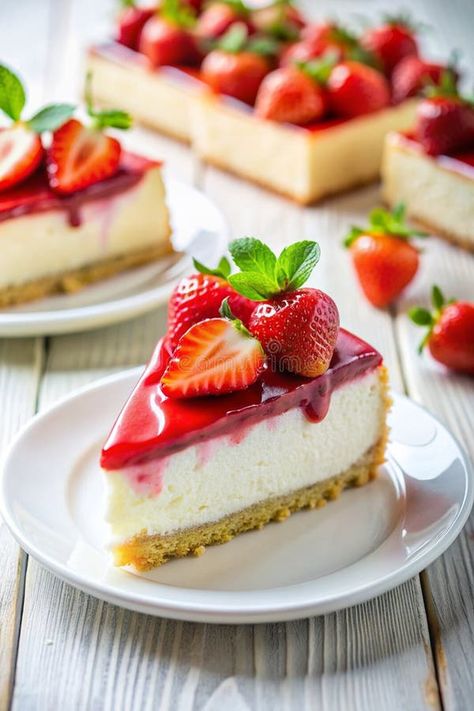 Strawberry cheesecake on white table royalty free stock photos Strawberry Cheesecake Slice, Bake Sale Packaging, White Plates, Strawberry Cheesecake, Bake Sale, White Table, Lunch Ideas, Christmas Cake, Cake Ideas