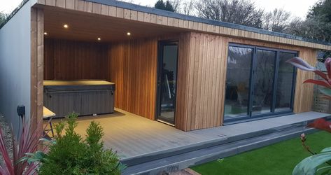 Garden Buildings Sussex | Hove | Sussex Garden Rooms Garden Outbuilding Ideas, Garden Gym Ideas, Garden Rooms Uk, Garden Office Shed, Summer House Design, Contemporary Garden Rooms, Garden Lodge, Home Spa Room, Hot Tub Room