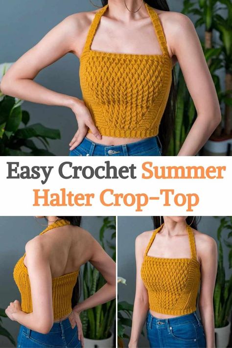 Pola Bra, Diy Crochet Top, Crochet Top Dress, Crochet Top Outfit, Crochet Crop Top Pattern, Mode Crochet, Crochet Tops Free Patterns, Aesthetic Crochet, Crochet Design Pattern