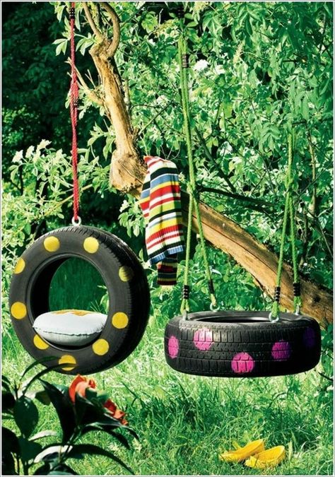 100 DIY Möbel aus Autoreifen – Altreifen Recycling Kursi Ban, Painted Tires, Reuse Old Tires, Tire Craft, Tire Swings, Tire Garden, Tire Art, Tire Swing, Tyres Recycle