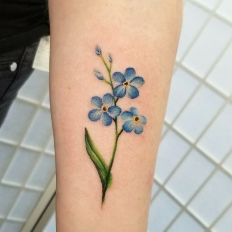 Alzheimers Tattoo, Forget Me Not Tattoo, Polish Tattoos, Ankle Tattoos For Women, Remembrance Tattoos, Knot Tattoo, Flower Tattoo Designs, 자수 디자인, Ankle Tattoo