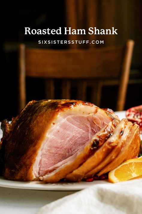 Roasted Ham Shank Recipe Cooking Spiral Ham, Ham Shank, Ham Glaze Brown Sugar, Roasted Ham, Ham Glaze Recipe, Spiral Ham, Crockpot Ham, Glazed Ham, Ham Glaze