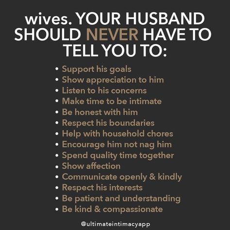 Wives, here are the things your husband should never have to tell you The Good Wife's Guide, Christian Couple, Happy Marriage Tips, Emotional Intimacy, Marriage Advice Quotes, Intimacy In Marriage, Quotes App, Bedroom Game, Relationship Lessons