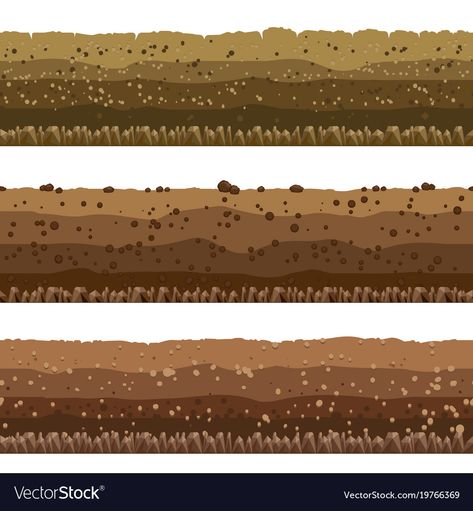 Soil Layers Illustration, Dirt Illustration, Soil Illustration, Soil Art, Earth Layers, Note Doodles, Cartoon Strip, Layered Art, Earth Surface