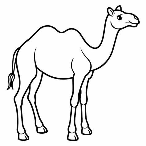 Premium Vector | Coloring book cute camel with outline stroke Camel Drawing For Kids, Camel Drawing Easy, Animal Outline Drawing, Camel Drawing, Camel Craft, Camel Painting, Drawing Pictures For Kids, Owl Coloring, Camels Art