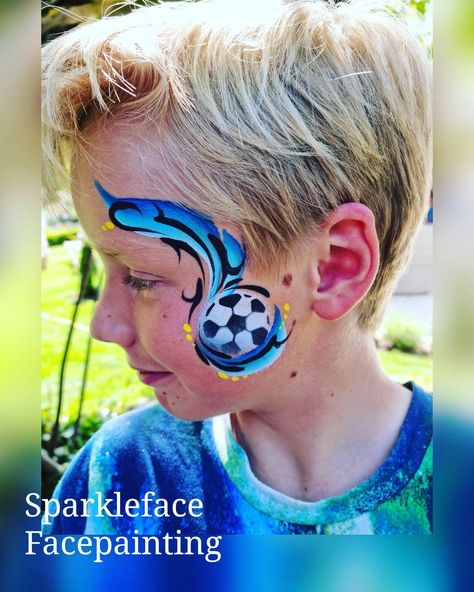 Face Painter / Elizabeth Gale on Instagram: “Lots of football requests yesterday! It's that time of year again! Thank goodness for my trusty football stencil!!⚽️🥅⚽️🥅 #footballfacepaint…” Football Stencil, Football Face Paint, Drawing Stencils, Face Painting Designs, Face Painting, Face Paint, Carnival Face Paint, Painter, Football