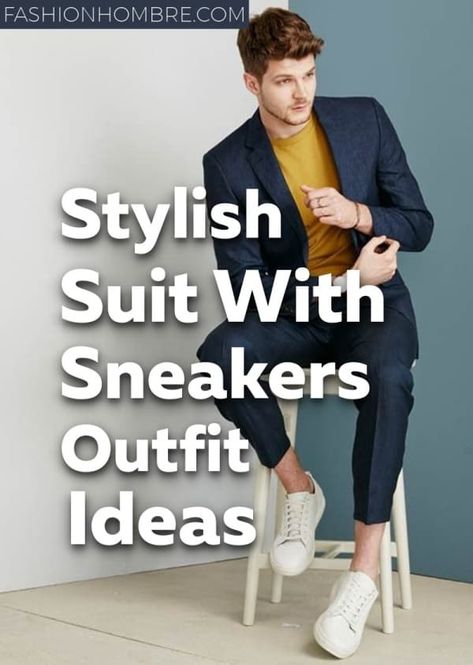 Stylish Suit With Sneakers Outfit Ideas Maroon Suit Jacket, Suit With Sneakers, Blue Suit Outfit, Casual Suits Men, Khaki Suits, Maroon Suit, Checkered Suit, Suits And Sneakers, Sneakers Outfit Men