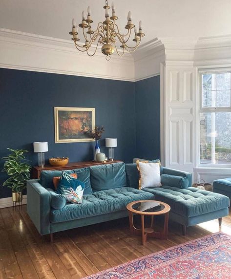 Teal Couch Living Room, Teal Couch, Couch Living Room, This Old House, London Flat, Couches Living Room, Living Room Inspiration, Room Rug, Old House