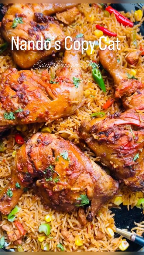 Nando’s Copy Cat Spicy Peri Peri Rice Recipe https://resepmamiku.com/en/nandos-copy-cat-spicy-peri-peri-rice-bon_appetit_by_nadia Nandos Rice Recipes, Peri Peri Rice, Peri Peri Rice Bake, Nandos Recipes, Nandos Spicy Rice Chicken, Nandos Spicy Rice, Nandos Chicken Recipe, Nando’s Rice Recipe, Peri Peri Chicken And Rice