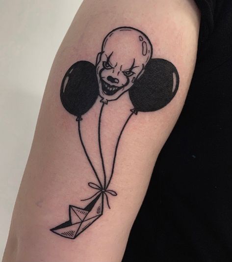 Creepy Clown Tattoo, Small Clown Tattoo, Art The Clown Tattoo, Halloween Horror Tattoo, Pennywise Tattoo, Clown Tattoo, Clever Tattoos, Friday 13th, Harry Potter Tattoos