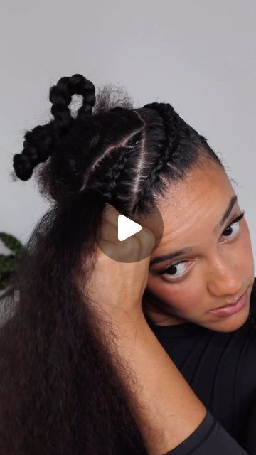 Abbie x on Instagram: "Testing my cornrow skills. How did I do? Honestly, the parting is the hardest part for me! It took me longer than the actual braiding 😭  Styled using the @rukahair Hold Me Down Edge Gel. This stuff HOLDSSS you hair for real! 😅 my hair stayed looking good as new the whole time I had it in.   What other canerow styles should I try?  #canerows #cornrows #cornrowbraids #cornrowstyles #cornrowhairstyles #braids" 4 Line Cornrows, 4 Corn Row Braids, Professional Cornrows For Work, How To Feed In Braids Cornrows, Large Cornrows Braids Black Women, Simple Cornrow Styles, Four Cornrows, Canerow Styles, Diy Cornrows