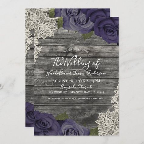 Black Lace Wedding, Plum Wedding, Purple Wedding Theme, Mauve Wedding, Dusty Rose Wedding, Rose Wedding Invitations, Purple Wedding Invitations, Dusty Mauve, Lace Wedding Invitations