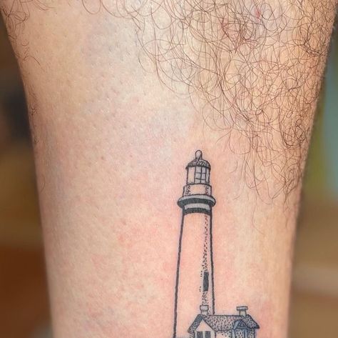 Eli Jorgensen on Instagram: "Lil lighthouse scene on the ankle 💡🏠 #elijorgensen #seattletattooartist #queertattooartist #lighthousetattoo #illustrationtattoo #dotworktattoo #lineworktattoo #seaside" Small Lighthouse Tattoo, Lighthouse Tattoos, Seattle Tattoo, Lighthouse Tattoo, Line Work Tattoo, Dot Work Tattoo, Tattoos And Piercings, Tattoo Artists, Lighthouse