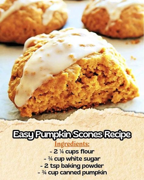 Pumpkin Scones Recipe Easy, Daily Yum, Pumpkin Scones Recipe, Heavenly Recipes, Scones Recipe Easy, Pumpkin Scones, Yum Recipes, Scones Recipe, Breakfast Sweets