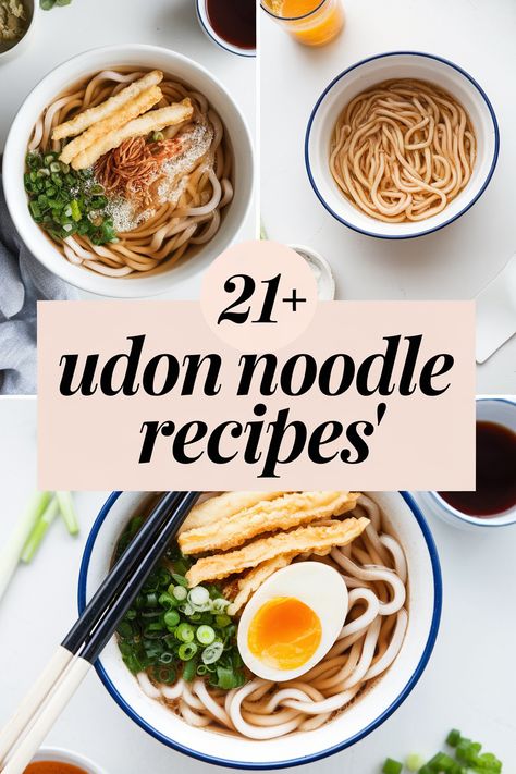 Satisfy your hunger with these easy udon noodle recipes that will amaze your taste buds and spice up dinner! From savory stir-fries to creamy broths these dishes are perfect for any night. Enjoy fresh veggies soy sauce sesame oil and tasty toppings for a delightful meal everyone will love! Creamy Udon Noodles, Homemade Udon Noodles, Simple Udon Noodle Recipe, Breakfast Udon, Japanese Udon Noodle Recipe, Easy Udon Noodle Recipe, Udon Noodle Recipes, Stir Fry Udon Noodles, Easy Udon