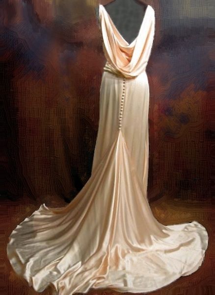 Jean Dress, Vintage Gowns, 1930s Fashion, Vintage Couture, Silk Gown, Back View, Moda Vintage, Gorgeous Gowns, Mode Vintage