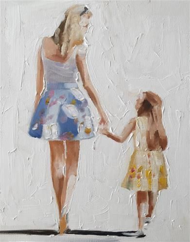 Mother And Daughter Painting, Watercolour People, Mother And Child Drawing, Face Studies, Mother Daughter Art, Mother Art, Watercolor Paintings For Beginners, Painting People, Mom Art