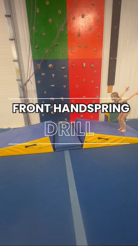 SAGA Sports | Check out this great front handspring step out drill. This drill helps the gymnast to reach into their front handspring to keep their hips... | Instagram Front Handspring Drills, Front Handspring, Tumbling Drills, Gymnastics Drills, Gymnastics Skills, Gymnast, Drills, Tumbling, Cheerleading