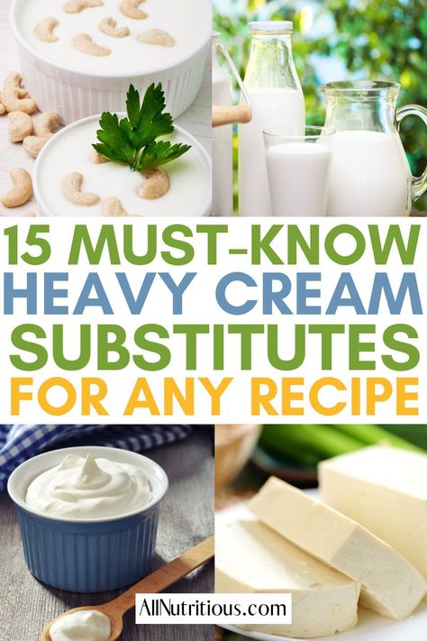 Non Dairy Heavy Cream, Replacement For Heavy Cream, Heavy Whipping Cream Recipes, Lactose Free Heavy Cream, Heavy Cream Powder, Make Heavy Cream, Dairy Free Heavy Cream, Leftover Sour Cream, Soup Meals