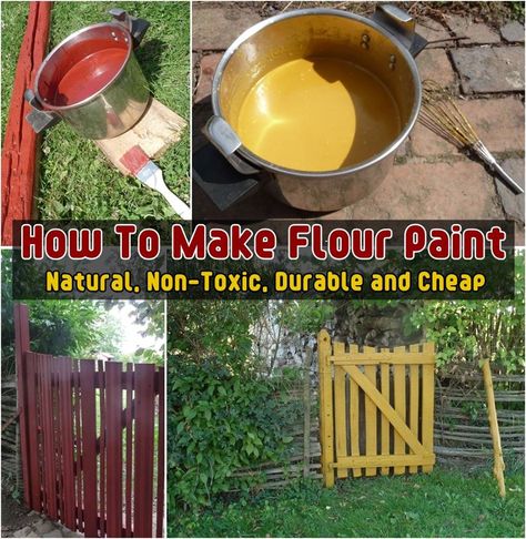 How To DIY Flour Paint (Natural Non-Toxic Durable & Cheap) | www.FabArtDIY.com LIKE Us on Facebook ==> https://www.facebook.com/FabArtDIY Flour Paint, Diy Flour, Make Flour, How To Make Flour, Homemade Paint, Outdoor Paint, How To Make Paint, Outdoor Wood, Diy Tutorials