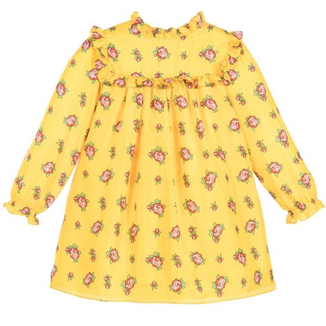 Yellow Flower Girl Dresses, Gucci Dresses, Floral Silk Dress, Smocked Baby Dresses, Guess Kids, Gucci Floral, Gucci Dress, White Flower Girl Dresses, Gucci Kids