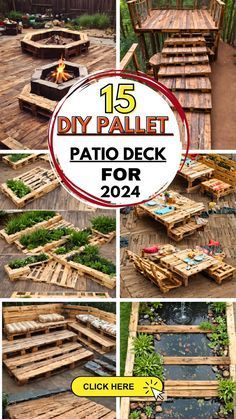 Discover how to turn ordinary pallets into stunning DIY patio decks with our comprehensive guide. Featuring 15 creative designs, each project comes with detailed instructions and material lists to help you build the perfect outdoor retreat. Whether you're looking to entertain or unwind, these pallet deck ideas have you covered! Deck Using Pallets, Patio Pallet Ideas, Pallet Decking Ideas, Pallet Projects Outdoor, Pallet Decks, Alaska Gardening, Pallet Dyi, Diy Pallet Deck, Pallet Pergola