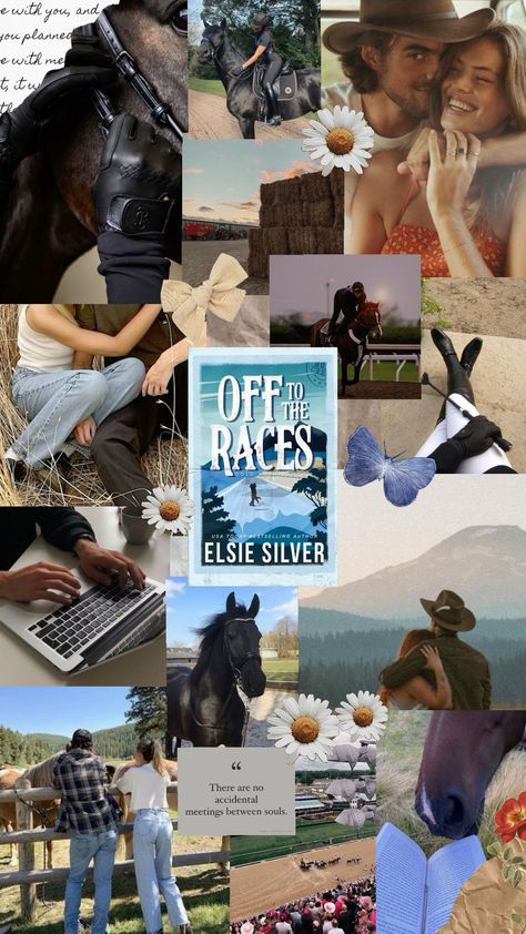 Off to the Races by Elsie Silver #offtotheraces #elsiesilver #book #aestehthic #goldrushranch #moodoard Off To The Races Elsie Silver Aesthetic, Off To The Races Aesthetic, Off To The Races Elsie Silver, Cowboy Books, Romcom Books, Elsie Silver, Off To The Races, The Book Club, Book Wallpaper