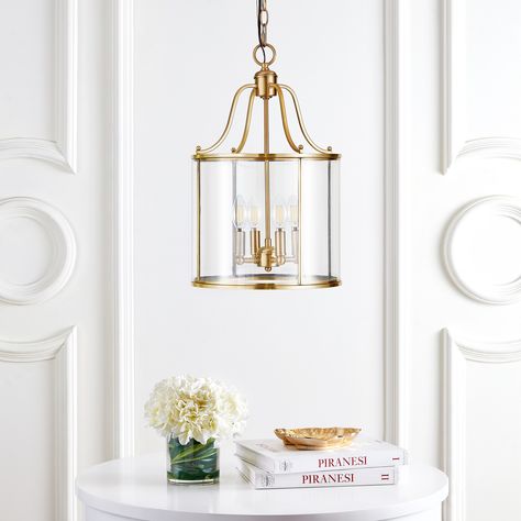 Arrives by Thu, Oct 13 Buy Safavieh Sutton Place LIT4220A Pendant Light at Walmart.com Brass Lantern Pendant, Sutton Place, Foyer Lighting, Lantern Design, Brass Lantern, Foyer Pendant, Glass Lantern, Lantern Pendant, Light Bulb Types