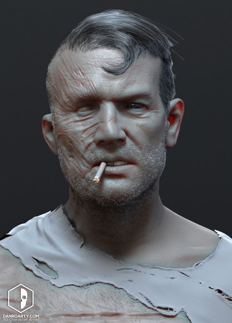 ArtStation - Superman Decline , Dan Roarty Half Burned Face Character, Burned Face, Face Burn, Fake Makeup, Facial Scars, Skins Characters, Shaved Hair Cuts, Vampire Masquerade, Face Study