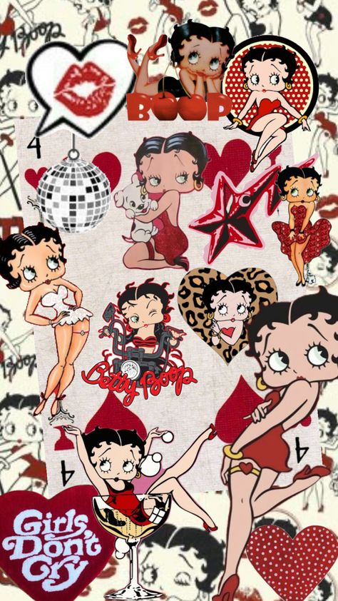 #bettyboop Betty Boop With Dog, Betty Boop Classic Wallpaper, Shopping Cartoon Aesthetic, Scorpio Betty Boop, Betty Boop Collage, Betty Boop Laptop Wallpaper, Betty Boop Zodiac Signs, Betty Boop Christmas Wallpaper, Betty Boop Background