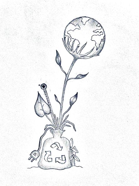 #earth #globe #plants #nature #recycling #global #warming #sustainable #sustainability #art #myart #pencil #pencildrawing #pencilart #pencilsketch #drawing #world #energy Eco Friendly Drawing Ideas, Save Earth Sketch, Sustainability Drawing Ideas, World Drawing Earth, Drawing For Environment Day, Nature Theme Drawing Ideas, Aesthetic Earth Drawing, Climate Drawing, Climet Changes Art