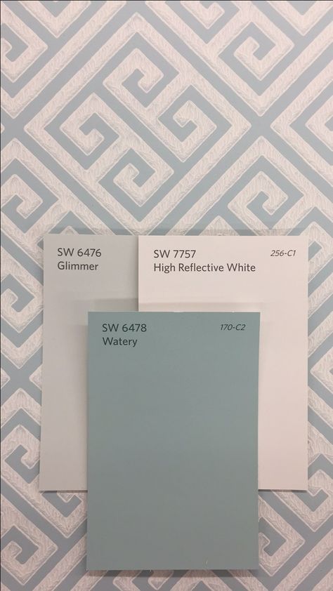 Sw Glimmer Paint, Sw Tidewater Bedroom, Sw Watery Paint, Sw Glimmer, Sherwin Williams Glimmer, Sw Watery, Watery Sherwin Williams, High Reflective White, Studio In Casa