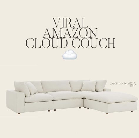 Cloud couch sofa sectional chair dupe beige modern farmhouse comfy living room Cloud Couch, Basement Redo, Favorite Products, Sitting Room, Basement, Sectional, Modern House, Couch, Home Decor