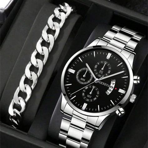 Calendar Steel Belt Large Dial Quartz Watch Men Product information: Color: silver black bracelet, silver blue bracelet, silver black single watch, silver blue single watch, lychee box Thickness: 10mm Packaging Specification: OPP bag independent packaging Applicable people: Male Style: Casual Thickness: 10mm Dial diameter: 40mm Crown type: spiral crown Mirror material: mineral reinforced glass mirror surface Watch buckle style: Jewelry buckle Material of buckle: stainless steel Watch strap ... Male Style, Black Bracelet, Free Bracelet, Black Bracelets, Blue Bracelet, Steel Watch, Stainless Steel Watch, Watch Strap, Quartz Movement