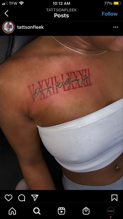 Shoulder Name Tattoo, Boyfriend Name Tattoos, Grandma Tattoos, Rare Tattoos, First Tattoo Ideas, Meaningful Wrist Tattoos, Tattoo For Boyfriend, Neck Tattoos Women, Mommy Tattoos