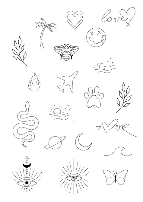 Dainty Flash Sheet, Fine Line Tattoo Practice, Fine Line Tattoo Template, Simple Flash Tattoo Designs, Small Fine Line Tattoo Unique, Fineline Tattoo Stencil, Simple Single Line Tattoos, Fineline Flash Tattoo, Fineline Tattoo Flash