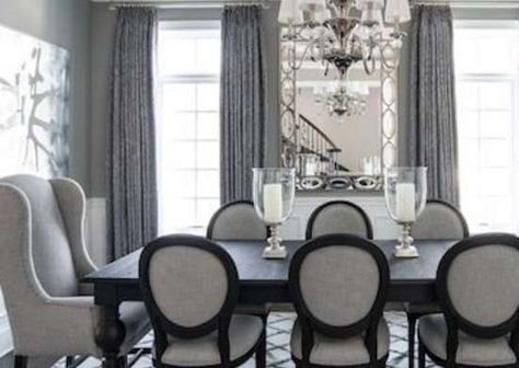 Gray Dining Room Grey Dining Tables, Traditional Dining Rooms, Dining Room Remodel, Grey Dining Room, Dinning Room Design, Dining Room Colors, White Dining Room, Dining Room Interiors, Grey Dining