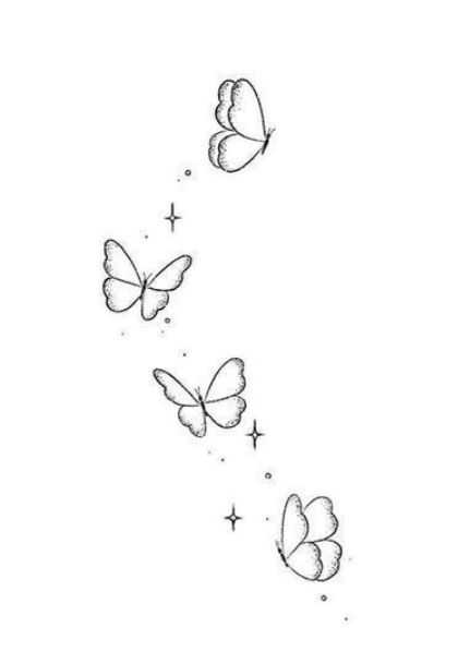 Delicate Butterfly Tattoo Designs, Mom And Kids Matching Tattoos, Dainty Butterfly Semicolon Tattoo, 4 Butterfly Tattoo, Little Butterfly Tattoo, White Butterfly Tattoo, Simple Butterfly Tattoo, Small Girly Tattoos, Mommy Tattoos