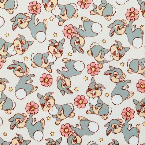 Caroon Bambi Fabric Thumper Fabric Cotton Fabric Printed Plain Sewing Cloth 57Inch x 1/2 Yard 100% cotton Bambi Fabric, Sewing Clothes, Fabric Cotton, Hong Kong, Printing On Fabric, Cotton Fabric, Yard, China, Sewing