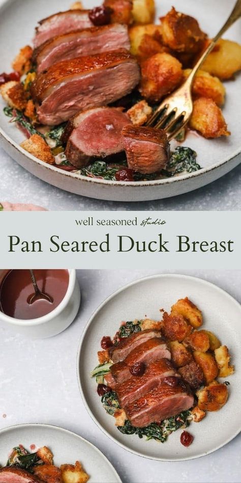 Roasted Duck Breast, Duck Breast Recipe, Seared Duck, Cherry Sauce, Pan Sauce, Duck Breast, Roast Duck, Duck Recipes, Date Night In