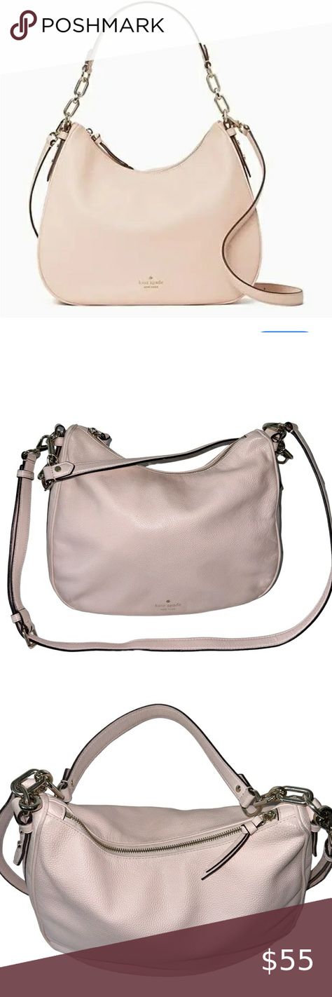 Kate Spade Mulberry Street Vivian Pink Leather Hobo Bag Shoulder Strap Kate Spade Logo, Mulberry Street, Leather Hobo Bag, Leather Hobo, Kate Spade Bag, Pink Leather, Bag Shoulder, Hobo Bag, Pebbled Leather