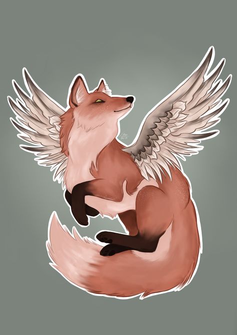 Please follow A Fox with wings! Art by Vanessa McKondo #littlefox #babyfox #kit #kitten #foxlove #ilovefoxes #fox #foxes #füchse #fuchs #renard #renards Fox With Wings, Wings Art, Fox, Art