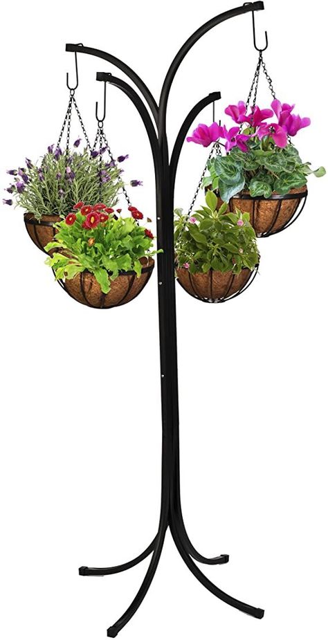 CobraCo 4-Arm Tree with 4 Hanging Baskets HB4T-AStens New Muffler 105-420 for Stihl 4238 140 0611 Hanging Basket Stand, Garden Objects, Dubai Garden, Garden Plant Stand, Flower Rack, Rustic Traditional, Diy Farmhouse Decor, Courtyard Garden, Hanging Basket