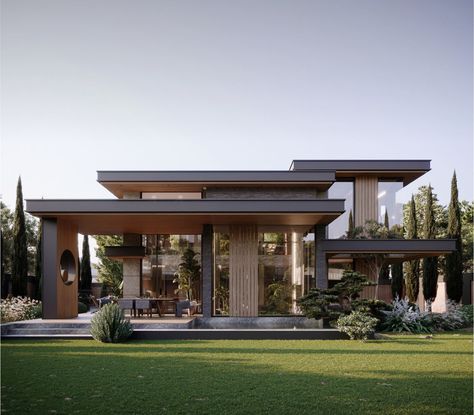 Modern Mountain House, Beautiful Boards, Villa Modern, Modern Bungalow House Design, Luxury Villa Design, Home Designs Exterior, Modern Villa Design, Modern Bungalow House, Modern House Facades