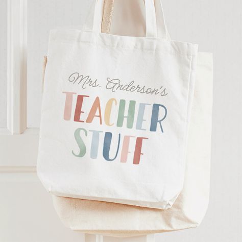 Rainbow Teacher Stuff Teacher Appreciate Gift Tote Bag - tap/click to personalize and buy #ToteBag #teacher #appreciation, #gift, #back #to Teachers Supplies, Teacher Canvas Bag, Rainbow Crayon, Teacher Accessories, Teacher Notepad, Boho Tote Bag, Creative Gifts For Boyfriend, Food Drive, Teacher Tote