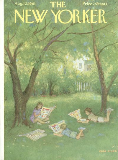 Edna Eicke, Handmade Magnets, Summer Illustrations, Person Reading, New Yorker Cover, The New Yorker Magazine, Children Reading, New Yorker Magazine, Editorial Photos